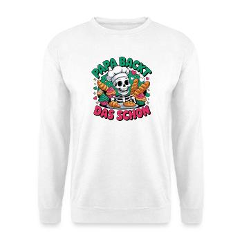 Papa Backt Das Schon - Unisex Pullover - Weiß - Vorne