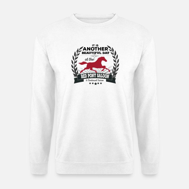 Cavalier du salon Red Pony Amant - Sweat-shirt Unisexe - blanc
