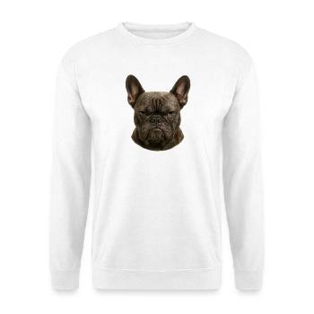Ernster Franz Bulldogge Kopf - Unisex Pullover - Weiß - Vorne