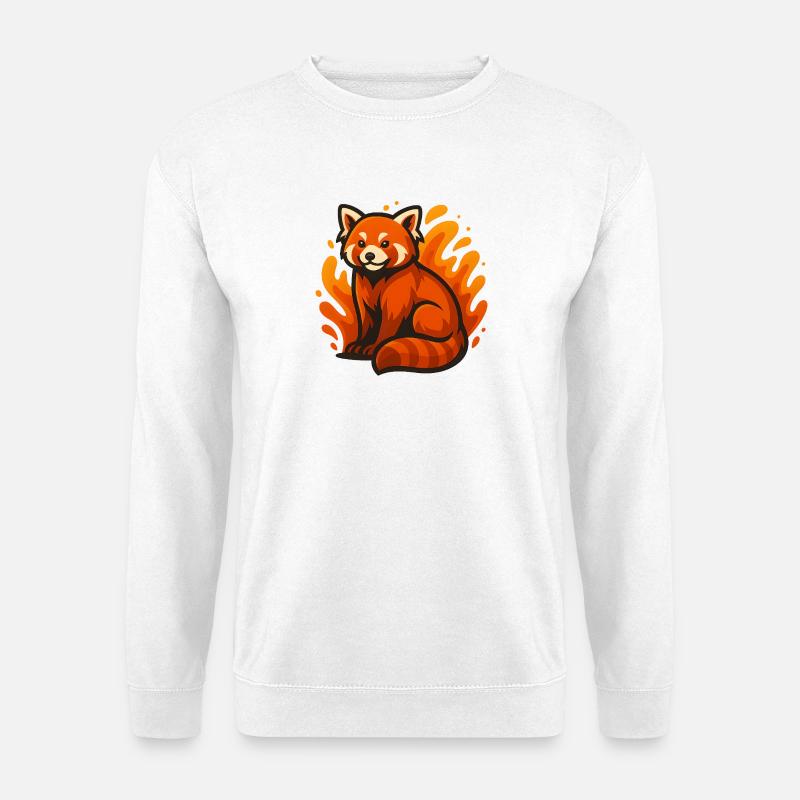 Brennender Roter Panda - Unisex Pullover - Weiß
