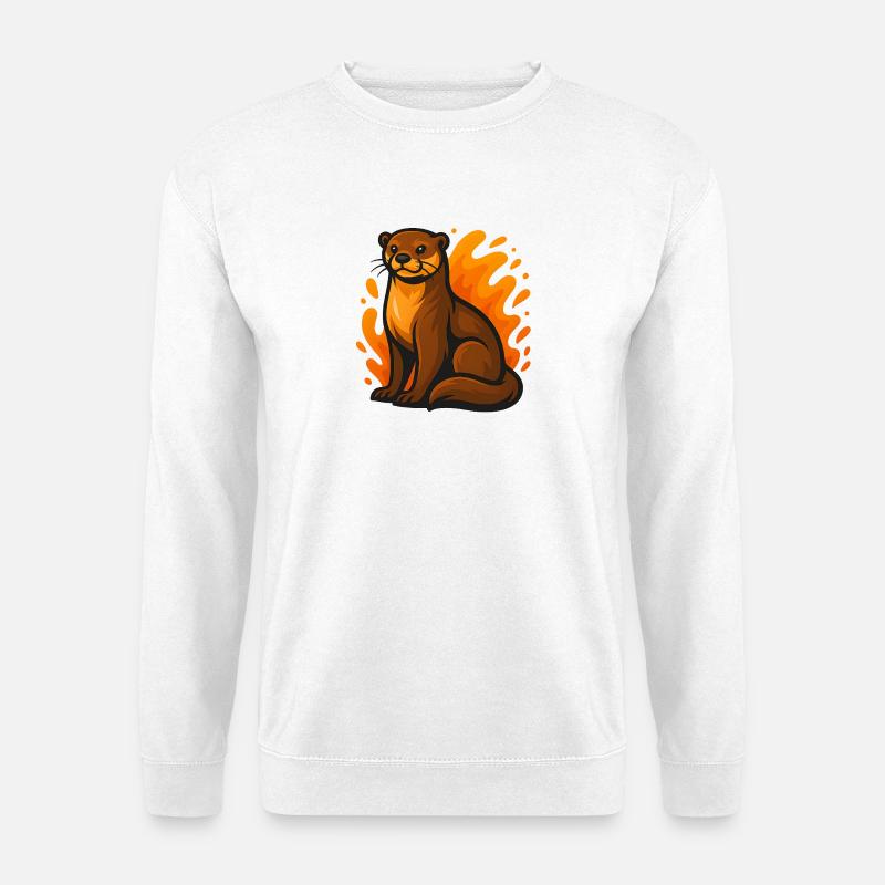 Flammender Otter - Unisex Pullover - Weiß