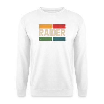 Raider Gamer Retro Vintage Farben RPG Gaming - Unisex Pullover - Weiß - Vorne - Alina (178cm) & Michal (187cm)