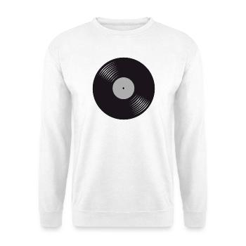 Stylized Black Vinyl Record - Unisex Sweatshirt - white - Front