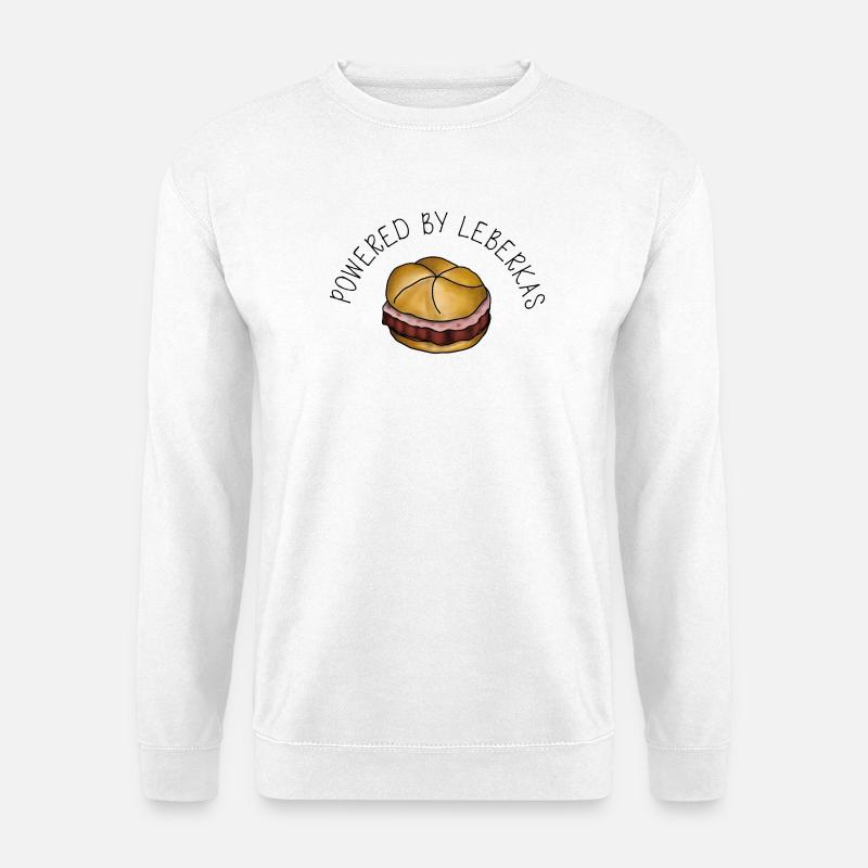 Powered by Leberkas – Leberkäse Spruch - Unisex Sweatshirt - white