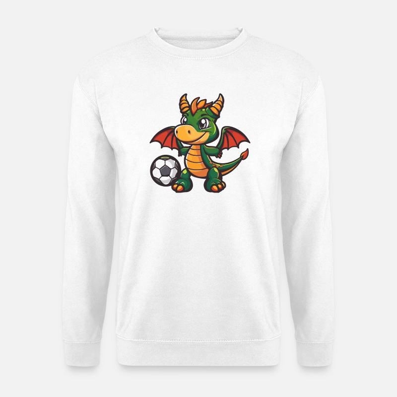 Drache mit Ball - Unisex Pullover - Weiß
