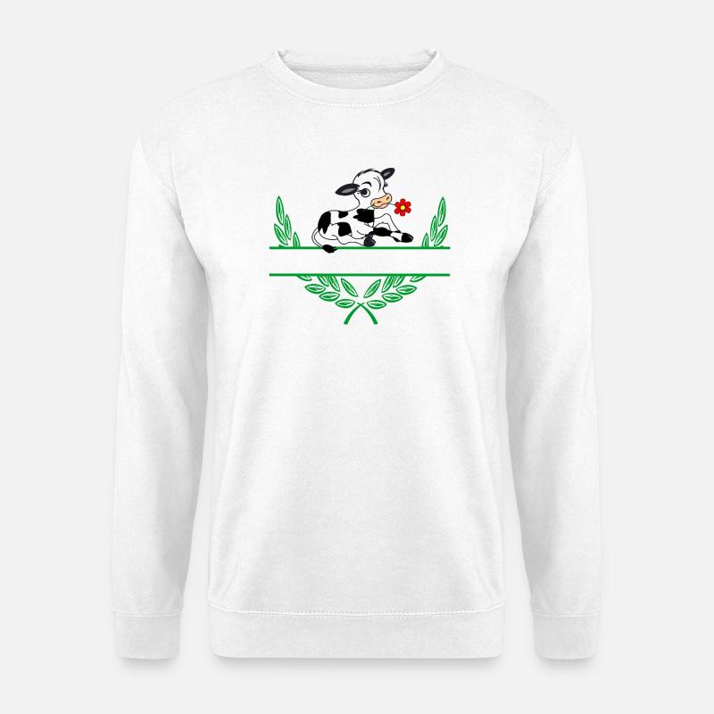 Kalb-Lorbeerkranz mit Namensraum - Unisex Pullover - Weiß