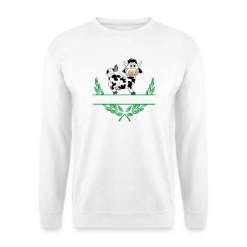 Kuh-Lorbeerkranz mit Namensraum - Unisex Pullover - Weiß - Vorne
