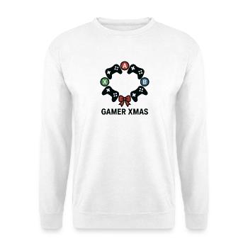 Gamer Xmas Controller Kranz - Unisex Pullover - Weiß - Vorne