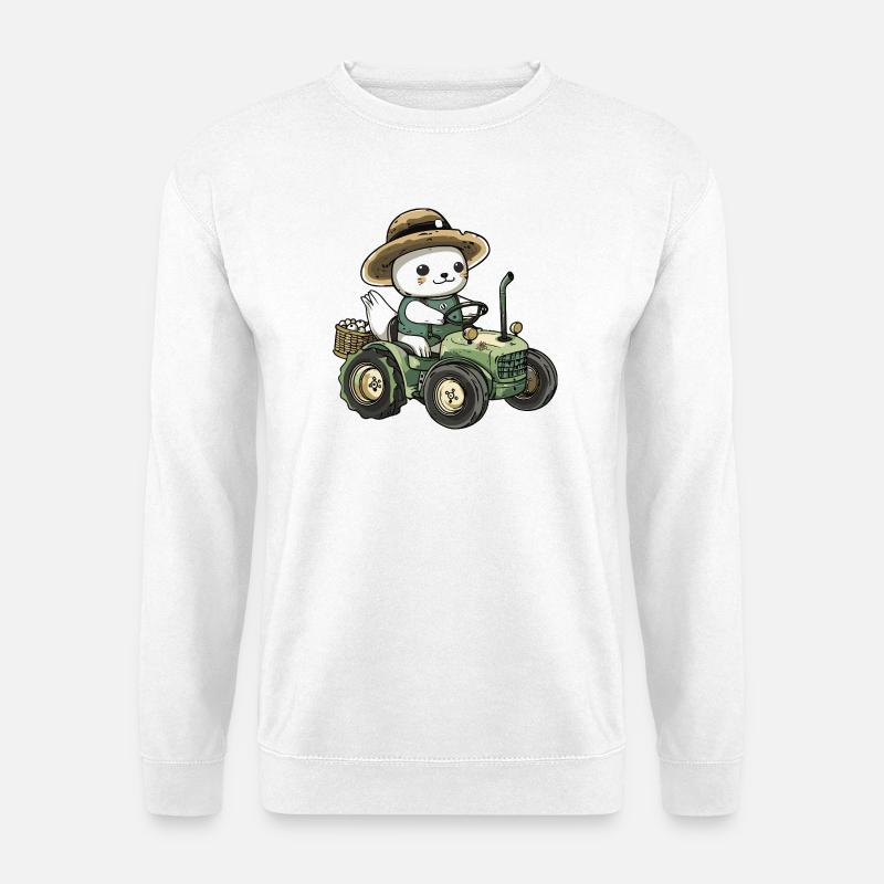 Robbe Tier Traktor Farmer - Unisex Pullover - Weiß