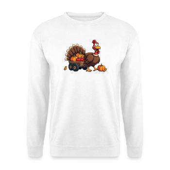 Thanksgiving Lustiger Thanksgiving Truthahn - Unisex Pullover - Weiß - Vorne