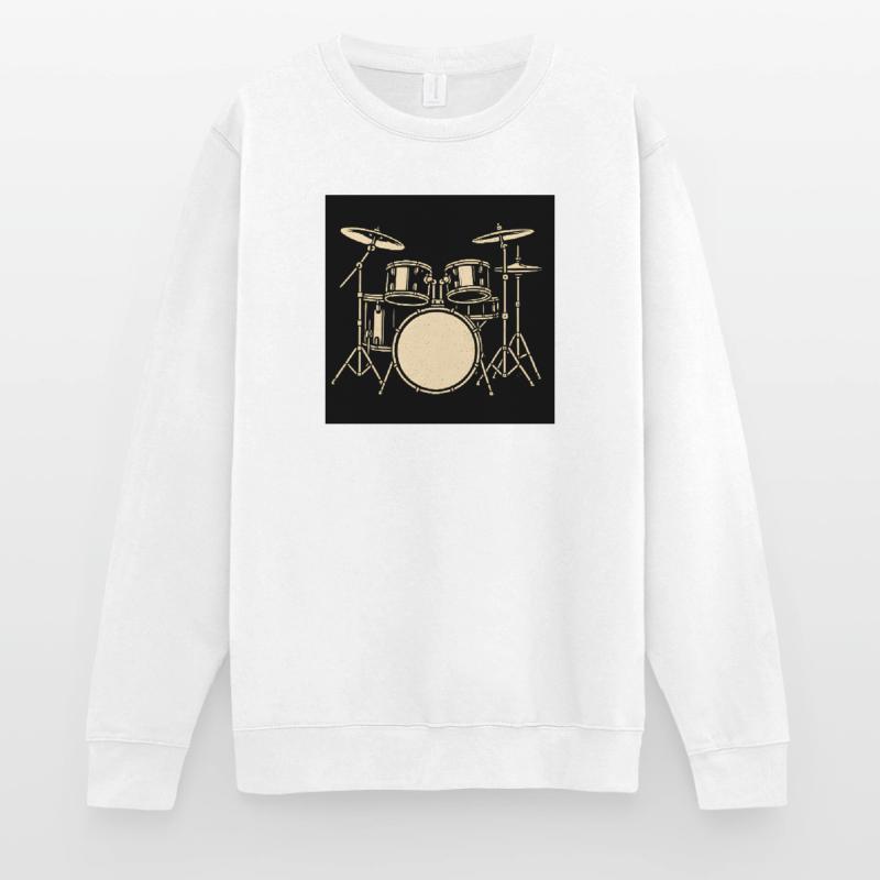 Illustration de batterie Black Silver Sweat-shirt Unisexe