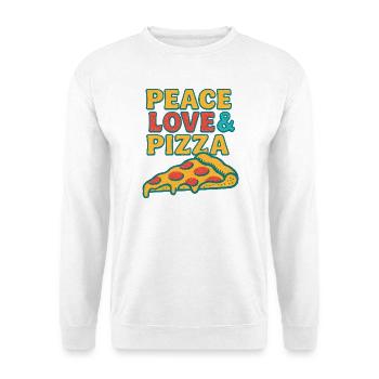 Peace Love Pizza Retro Tee - Unisex Sweatshirt - white - Front
