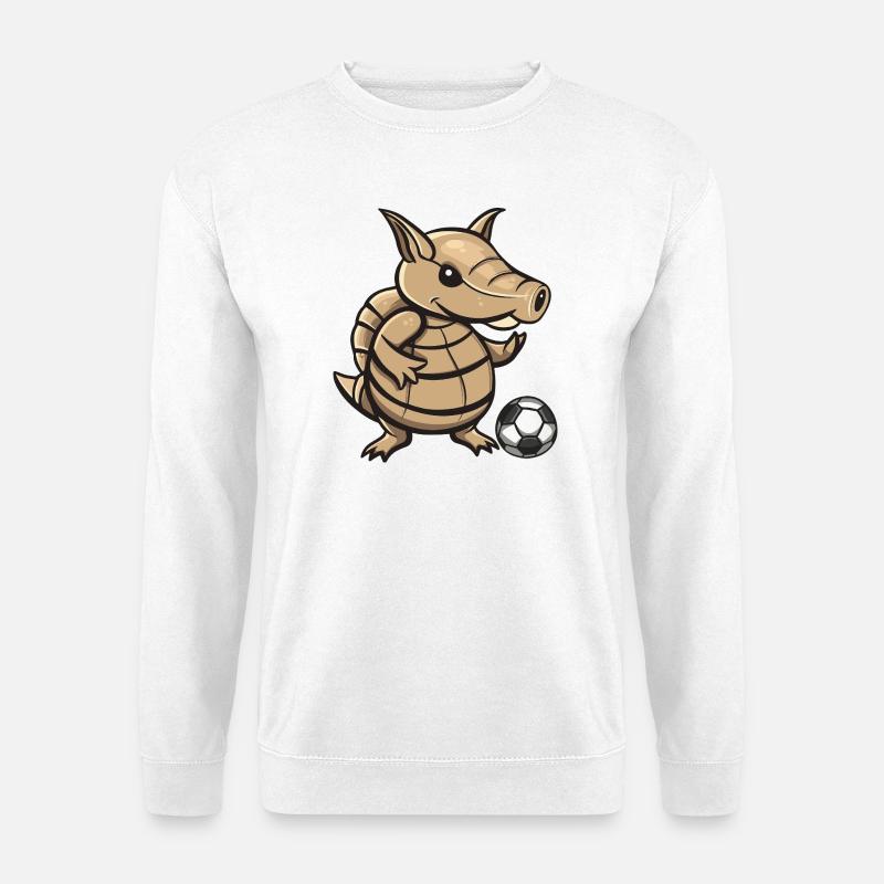 Armadillo Kicker Cartoon Design - Unisex Pullover - Weiß