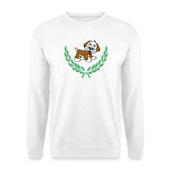 Couronne de chien en laurier vert – Félicitations - Sweat-shirt Unisexe - blanc - Devant