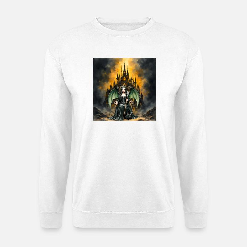 Sorcière ailée devant le château - Sweat-shirt Unisexe - blanc