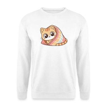 Chaton couvert enveloppé mignon - Sweat-shirt Unisexe - blanc - Devant