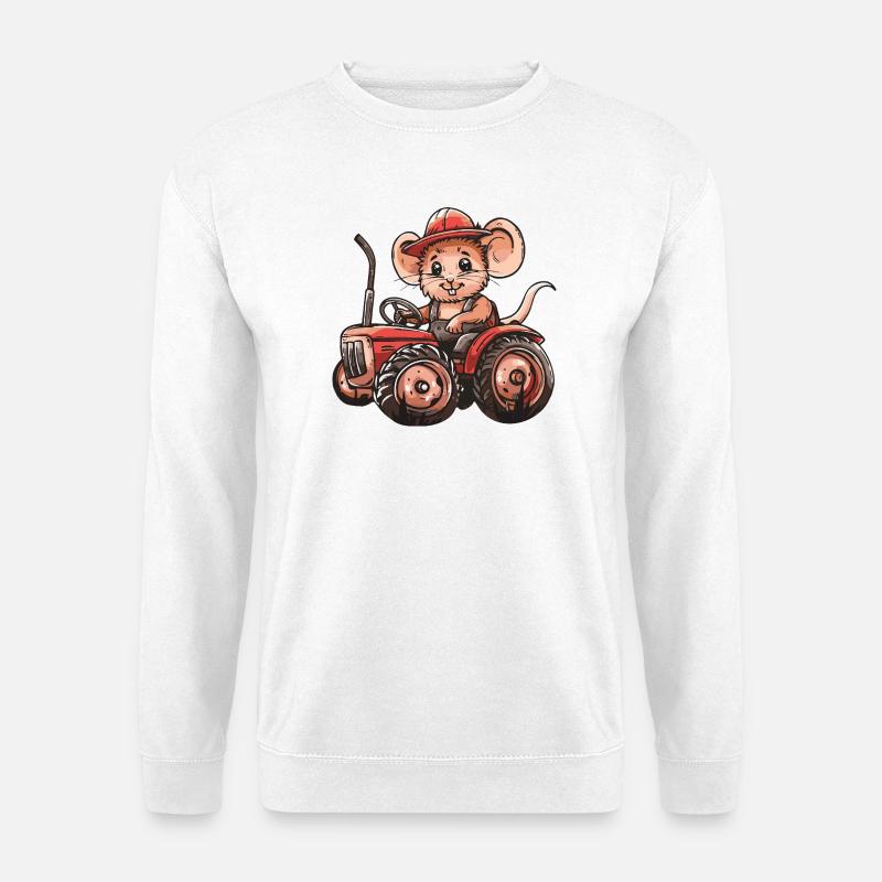 Maus Traktor Farmer - Unisex Pullover - Weiß