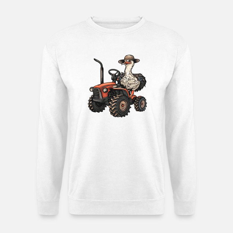 Strauß Traktor Farmer - Unisex Pullover - Weiß