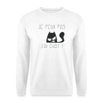 Je peux pas j'ai chat grognon - Sweat-shirt Unisexe - blanc - Devant