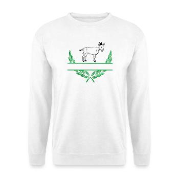 Goat Laurel Wreath with Namespace - Unisex Sweatshirt - white - Front