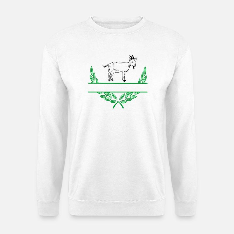 Ziegenlorbeerkranz mit Namensraum - Unisex Pullover - Weiß