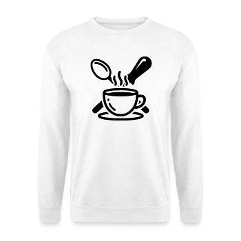 Barista Logo Portafilter Steam Vector - Unisex Sweatshirt - white - Front