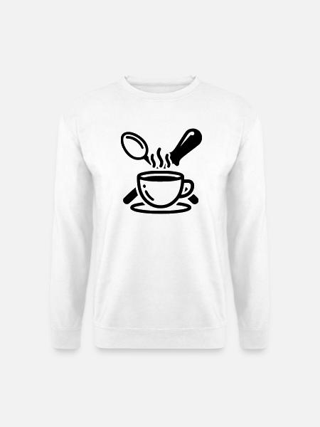 Porta-filtre Barista Logo Steam Vector - Sweat-shirt Unisexe - blanc