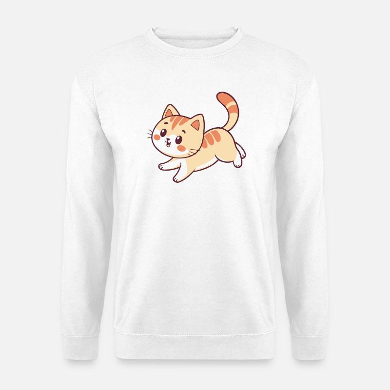 Happy Kitten Illustration - Unisex Sweatshirt - white