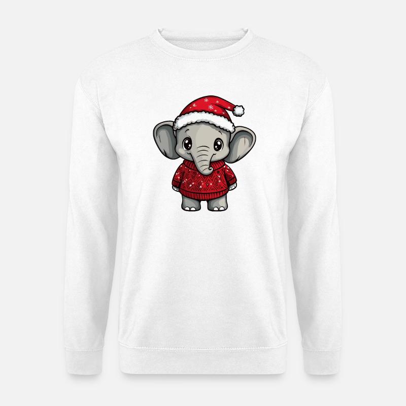 Elefant Weihnachten Xmas - Unisex Pullover - Weiß