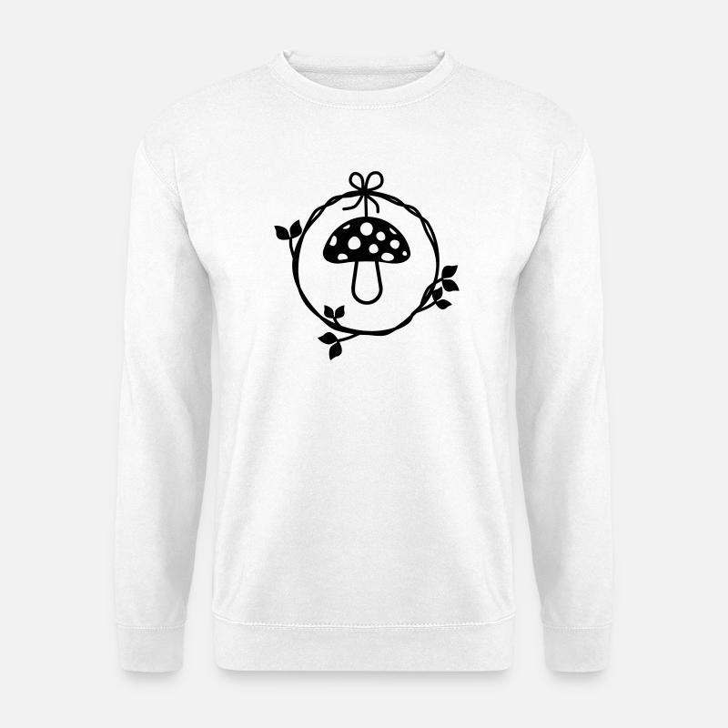 Toadstool in the wreath of leaves - Unisex Sweatshirt - white