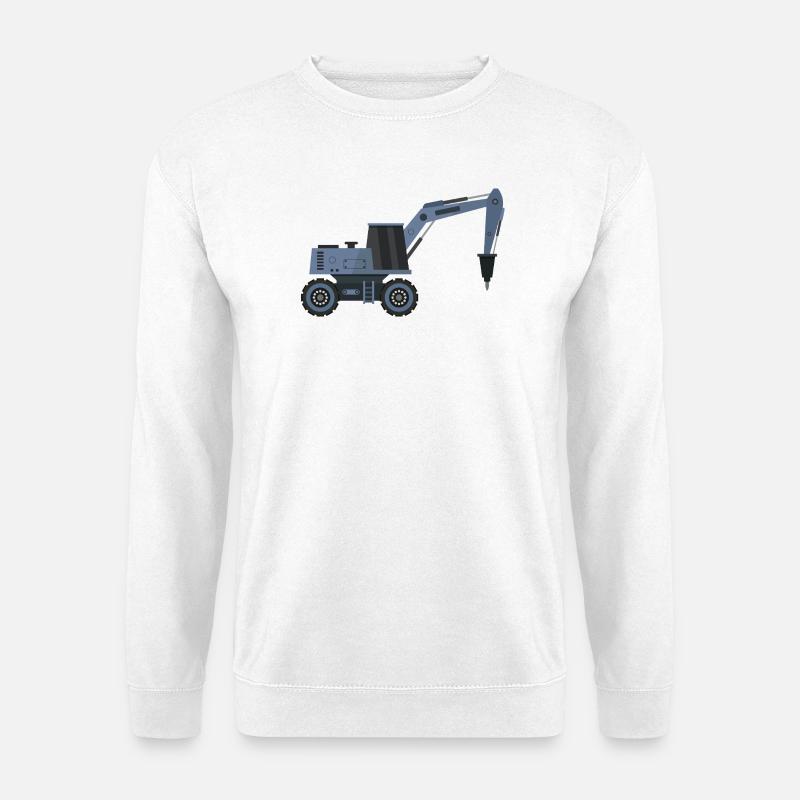 Bagger mit Hammer - Unisex Pullover - Weiß