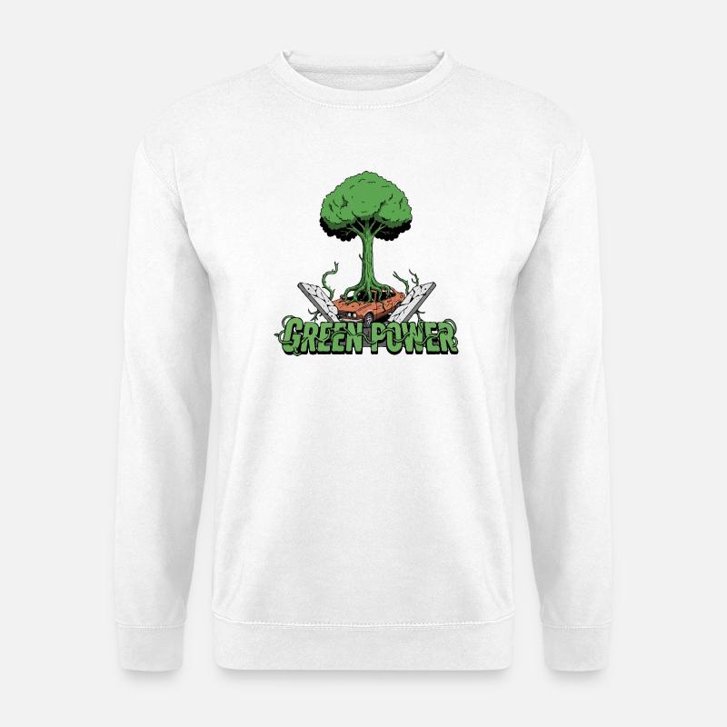 Grüner Energie-Baum - Unisex Pullover - Weiß