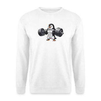 Penguin Stark Training Workout Dumbbell Weightlifter - Unisex Sweatshirt - white - Front