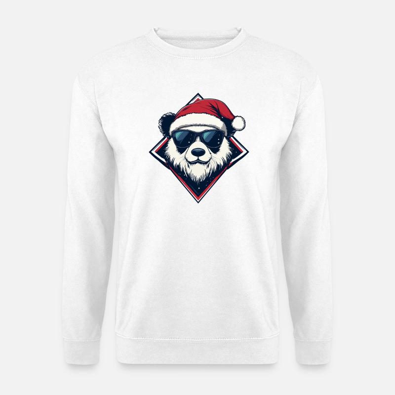 Panda Santa Sonnenbrille - Unisex Pullover - Weiß