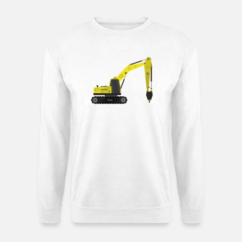 Hydraulischer Presslufthammer - Unisex Pullover - Weiß