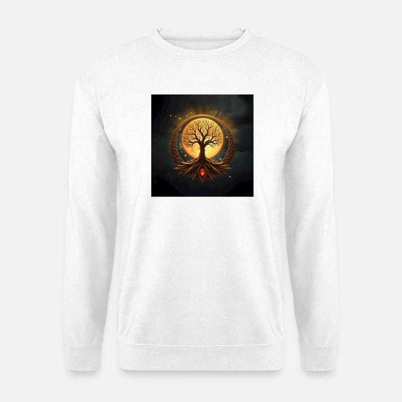 Golden Circle Moon Tree - Unisex Sweatshirt - white