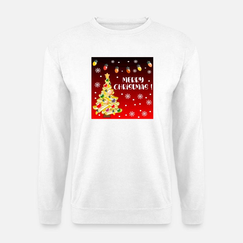 Lustige frohe Weihnachtspommes - Unisex Pullover - Weiß