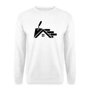 Maurer logo with house contour, trowel & bricks - Unisex Sweatshirt - white - Front