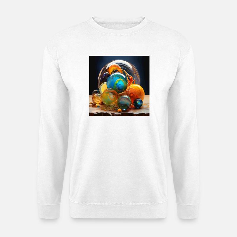 Farbige Glasblasen Kunst - Unisex Pullover - Weiß