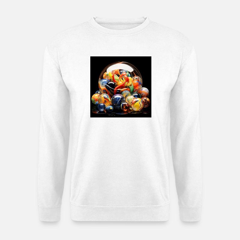 Farbige Glaskugel Explosion - Unisex Pullover - Weiß