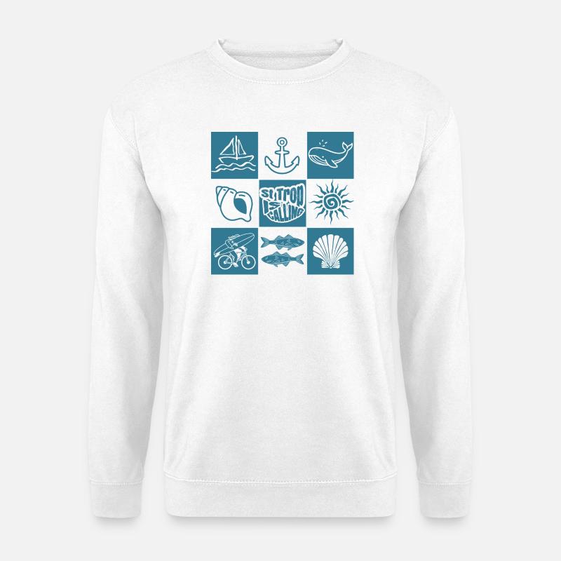 Rufe der ozeanischen nautischen Muster - Unisex Pullover - Weiß