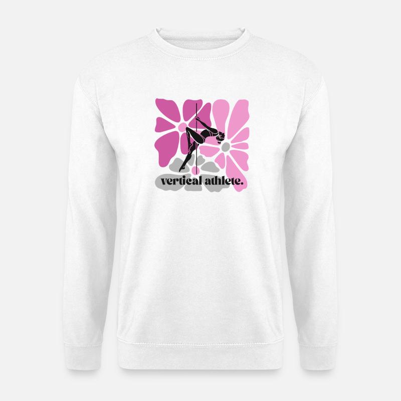 Vertical athlete in flower frame - Unisex Sweatshirt - white