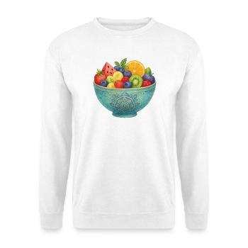 Watercolor Fruit in Mandala Fruit Bowl Healthy Fruits - Unisex Sweatshirt - white - Front