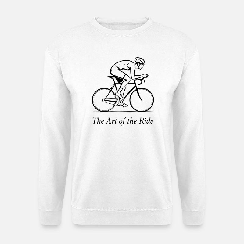 Die Kunst der Fahrt: Dynamisches Kalligraphie-Radfahren - Unisex Pullover - Weiß