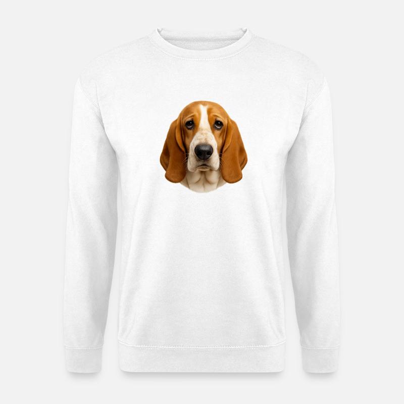 Beagle Porträt: Warmes Felldesign - Unisex Pullover - Weiß