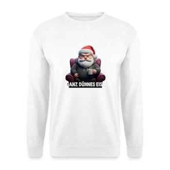 Genervter Santa Claus mit Kaffee – Ganz Dünnes Eis - Unisex Sweatshirt - white - Front