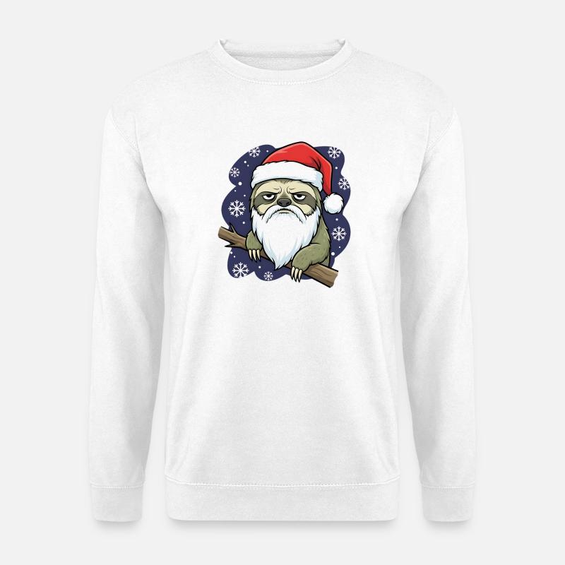 Funny Christmas Sloth Santa Grumpy - Unisex Sweatshirt - white