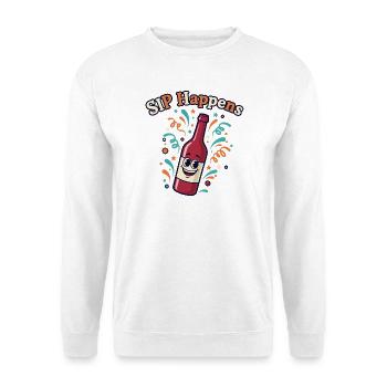 Sip Happens Party Bottle - Unisex Sweatshirt - white - Front