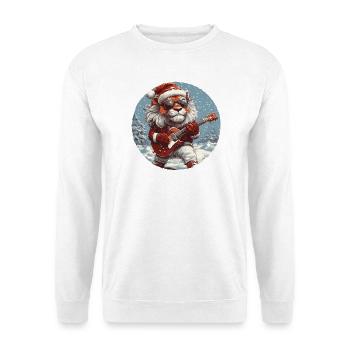 Löwe Weihnachten Gitarre - Unisex Pullover - Weiß - Vorne