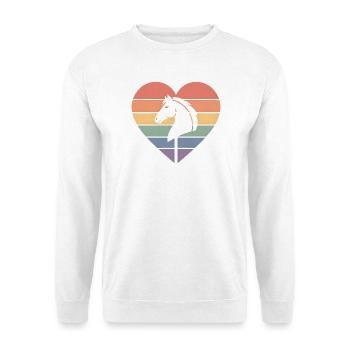 Hobby Horsing Steckenpferd - Unisex Pullover - Weiß - Vorne - Alina (178cm) & Michal (187cm)